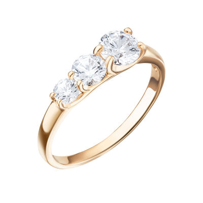 Damenring aus Rotgold 585 mit Zirkonia