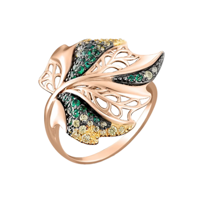 Damenring aus Rotgold 585 mit Zirkonia