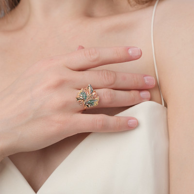 Damenring aus Rotgold 585 mit Zirkonia