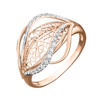 Damenring aus Rotgold 585 mit Zirkonia