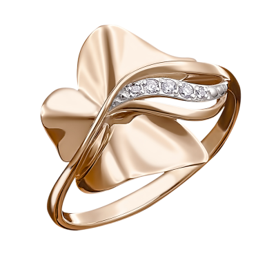 Damenring aus Rotgold 585 mit Zirkonia