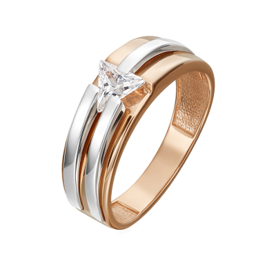 Damenring aus Rotgold 585 mit Zirkonia