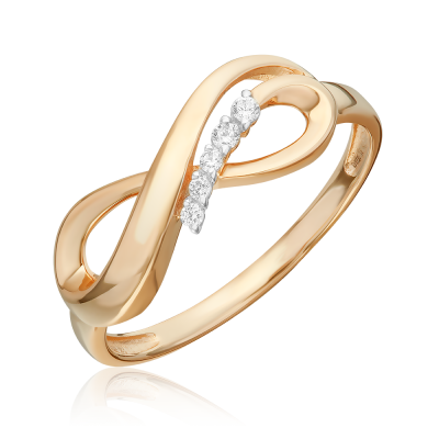 Damenring aus Rotgold 585 mit Zirkonia