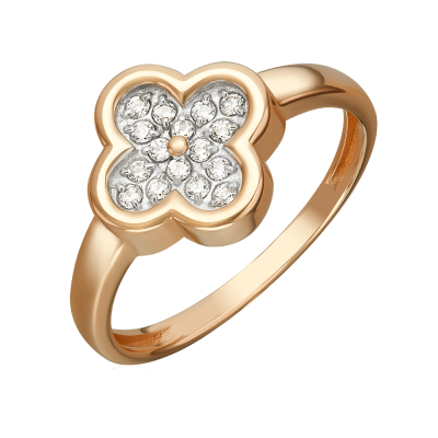 Damenring aus Rotgold 585 mit Zirkonia