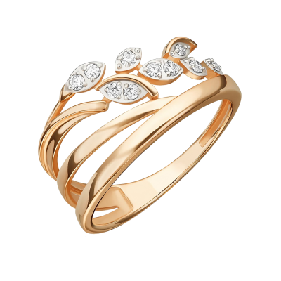 Damenring aus Rotgold 585 mit Zirkonia