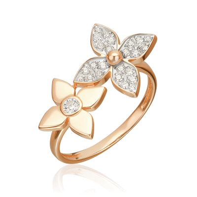 Damenring aus Rotgold 585 mit Zirkonia