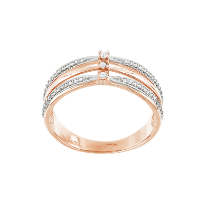 Damenring aus Rotgold 585 mit Zirkonia