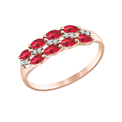 Damenring aus Rotgold 585 mit Zirkonia