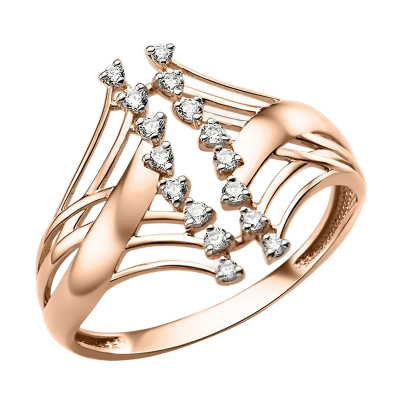 Damenring aus Rotgold 585 mit Zirkonia