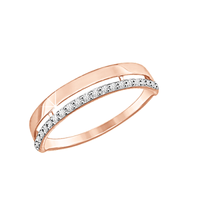 Damenring aus Rotgold 585 mit Zirkonia