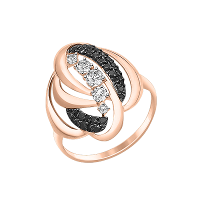 Damenring aus Rotgold 585 mit Zirkonia