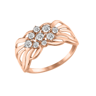 Damenring aus Rotgold 585 mit Zirkonia