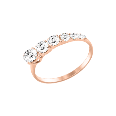 Damenring aus Rotgold 585 mit Zirkonia