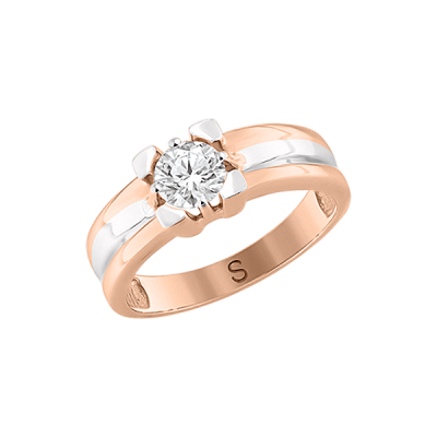 Damenring aus Rotgold 585 mit Zirkonia