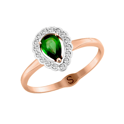 Damenring aus Rotgold 585 mit Zirkonia