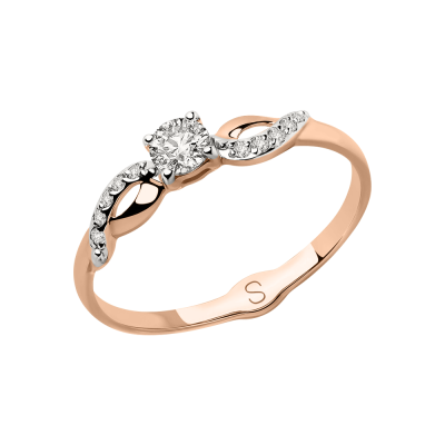 Damenring aus Rotgold 585 mit Zirkonia