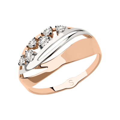 Damenring aus Rotgold 585 mit Zirkonia