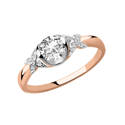 Damenring aus Rotgold 585 mit Zirkonia