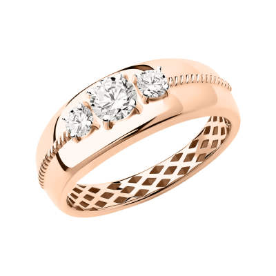 Damenring aus Rotgold 585 mit Zirkonia