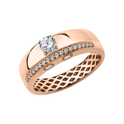 Damenring aus Rotgold 585 mit Zirkonia