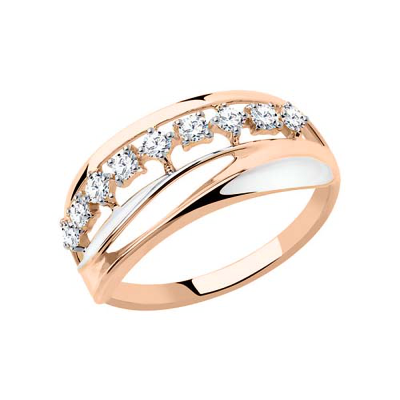 Damenring aus Rotgold 585 mit Zirkonia