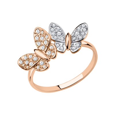 Damenring aus Rotgold 585 mit Zirkonia