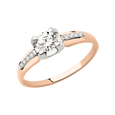 Damenring aus Rotgold 585 mit Zirkonia
