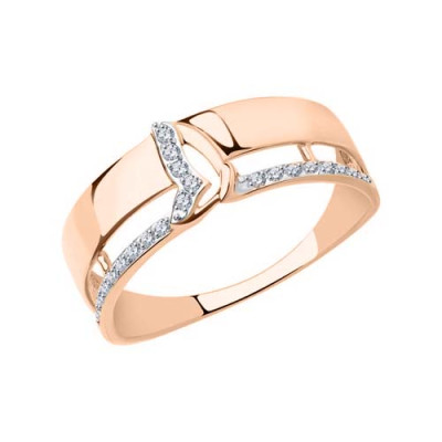 Damenring aus Rotgold 585 mit Zirkonia