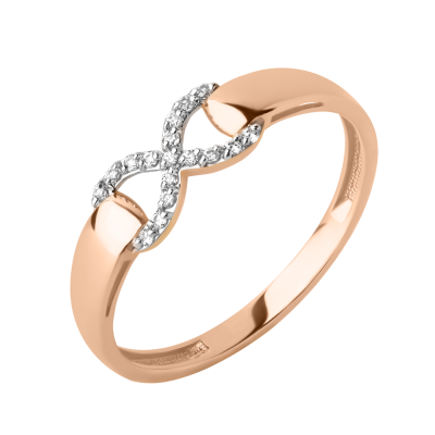 Damenring aus Rotgold 585 mit Zirkonia