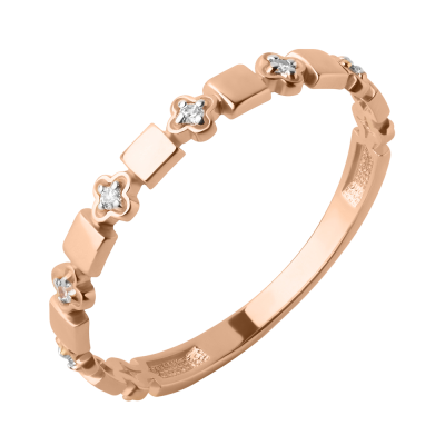 Damenring aus Rotgold 585 mit Zirkonia