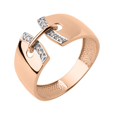 Damenring aus Rotgold 585 mit Zirkonia