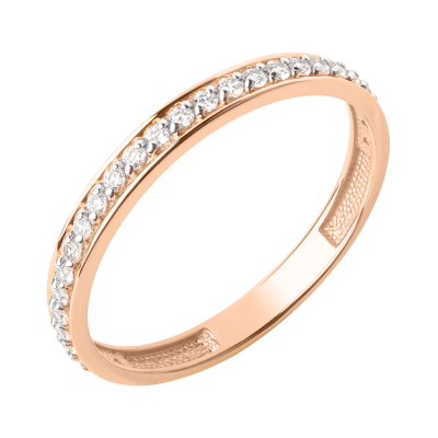 Damenring aus Rotgold 585 mit Zirkonia