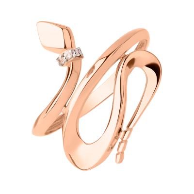 Damenring aus Rotgold 585 mit Zirkonia