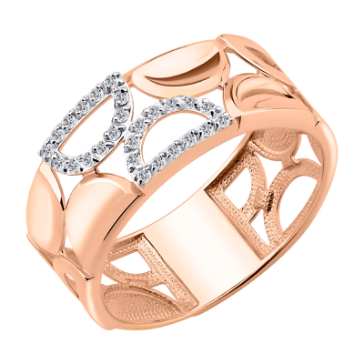 Damenring aus Rotgold 585 mit Zirkonia