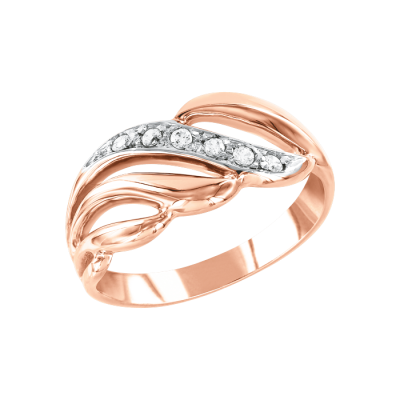 Damenring aus Rotgold 585 mit Zirkonia