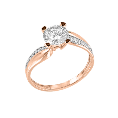 Damenring aus Rotgold 585 mit Zirkonia