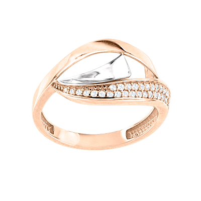 Damenring aus Rotgold 585 mit Zirkonia