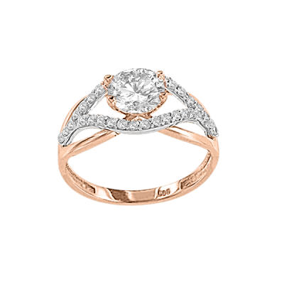 Damenring aus Rotgold 585 mit Zirkonia