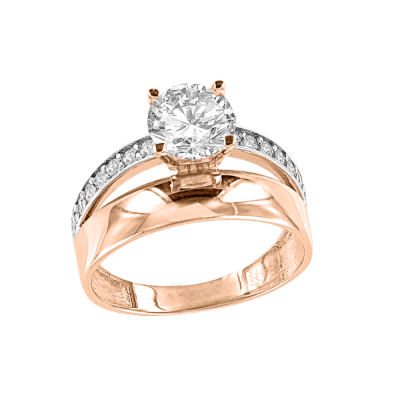 Damenring aus Rotgold 585 mit Zirkonia