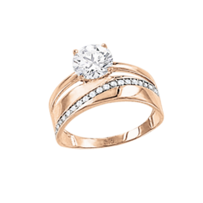 Damenring aus Rotgold 585 mit Zirkonia