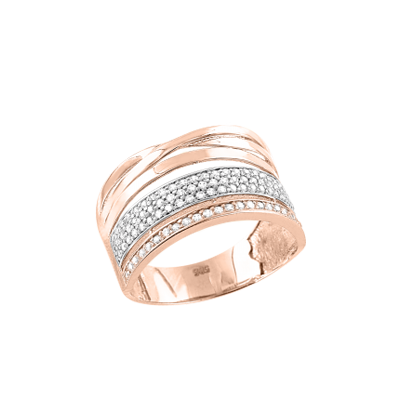 Damenring aus Rotgold 585 mit Zirkonia
