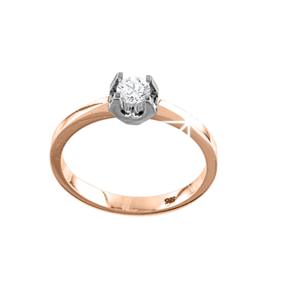 Damenring aus Rotgold 585 mit Zirkonia