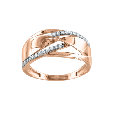 Damenring aus Rotgold 585 mit Zirkonia