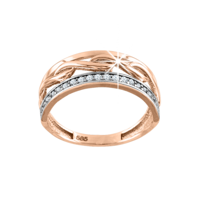 Damenring aus Rotgold 585 mit Zirkonia