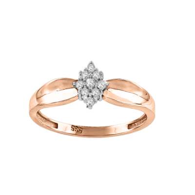 Damenring aus Rotgold 585 mit Zirkonia