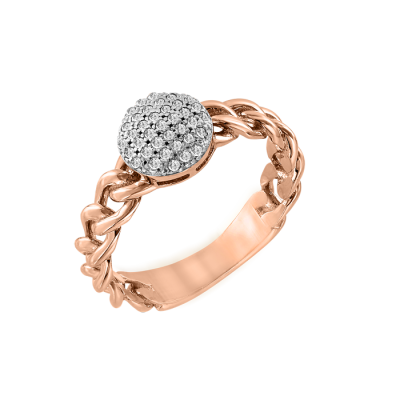 Damenring aus Rotgold 585 mit Zirkonia