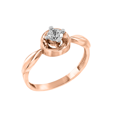 Damenring aus Rotgold 585 mit Zirkonia