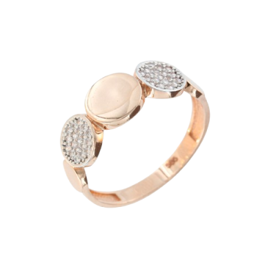 Damenring aus Rotgold 585 mit Zirkonia