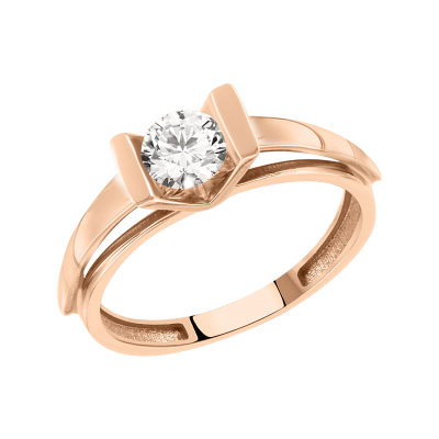 Damenring aus Rotgold 585 mit Zirkonia