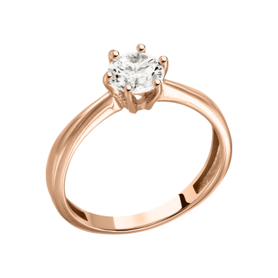 Damenring aus Rotgold 585 mit Zirkonia